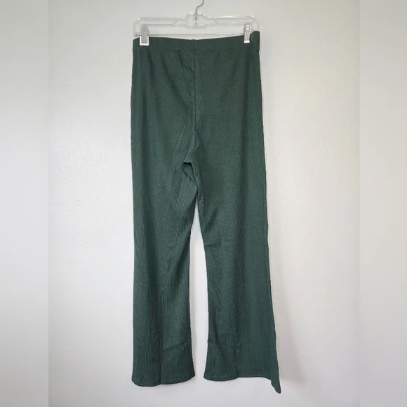 NWT Aerie Ribbed Ankle Flare Pants Green Size Large - Picture 3 of 6